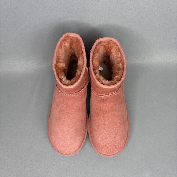 New Womens UGG Australia Boots Sz 8 Classic Mini Pinkish Red (Clay Pot) Booties - Picture 8 of 15